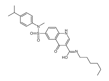 N-hexyl-6-[methyl-(4-propan-2-ylphenyl)sulfamoyl]-4-oxo-1H-quinoline-3-carboxamide Structure