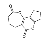 3,4,5,8,9,10-hexahydro-cyclopenta[5,6]pyrano[4,3-b]oxepin-2,6-dione结构式