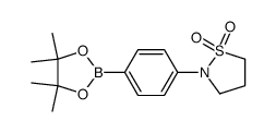 2-(4-(4,4,5,5-四甲基-1,3,2-二氧杂硼杂环戊烷-2-基)苯基)异噻唑烷-1,1-二氧化物结构式