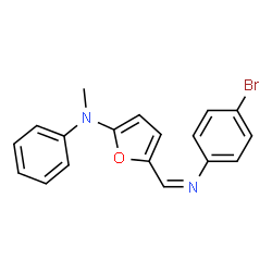 2-Furanamine,5-[[(4-bromophenyl)imino]methyl]-N-methyl-N-phenyl-结构式