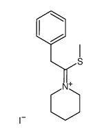 1-(1-(methylthio)-2-phenylethylidene)piperidin-1-ium iodide Structure