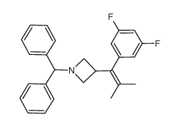 3-[1-(3,5-difluorophenyl)-2-methylprop-1-en-1-yl]-1-(diphenylmethyl)azetidine结构式