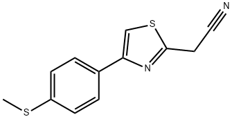 2-(4-(4-(methylthio)phenyl)thiazol-2-yl)acetonitrile Structure