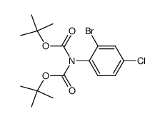 N,N-di-tert-butyloxycarbonyl-2-bromo-4-chloroaniline结构式