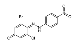 3-bromo-5-chloro-4-[(4-nitrophenyl)hydrazinylidene]cyclohexa-2,5-dien-1-one Structure