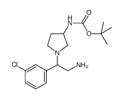 3-N-boc-氨基-1-[2-氨基-1-(3-氯苯基)-乙基]-吡咯烷结构式