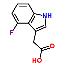2-(4-氟-1H-吲哚-3-基)乙酸结构式