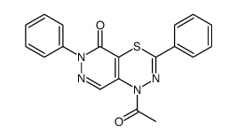 1-acetyl-3,6-diphenylpyridazino[4,5-e][1,3,4]thiadiazin-5-one Structure