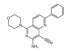 7-amino-5-morpholin-4-yl-2-phenyl-1,6-naphthyridine-8-carbonitrile结构式