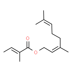 (Z)-3,7-dimethyl-2,6-octadienyl 2-methylcrotonate结构式