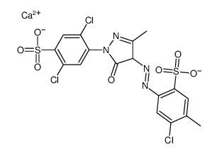 Benzenesulfonic acid, 4-chloro-2-[[1-(2,5-dichloro-4-sulfophenyl)-4,5-dihydro-3-methyl-5-oxo-1H-pyrazol-4-yl]azo]-5-methyl-, calcium salt Structure