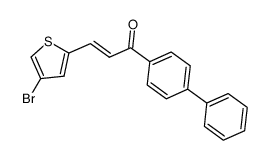 (2E)-1-(biphenyl-4-yl)-3-(4-bromothiophen-2-yl)prop-2-en-1-one结构式