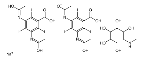 sodium,3,5-diacetamido-2,4,6-triiodobenzoate,3,5-diacetamido-2,4,6-triiodobenzoic acid,6-(methylamino)hexane-1,2,3,4,5-pentol结构式