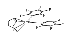 bis(pentafluorophenyl)(1,5-cyclo-octadiene)palladium(II) Structure