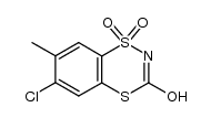 6-chloro-3-hydroxy-7-methyl-1,4,2-benzo-dithiazine 1,1-dioxide Structure