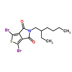 1,3-二溴-5-乙基己基-4H-噻吩并(3,4-C)吡咯-4,6(5H)-二酮结构式