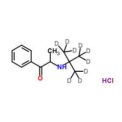 2-{[2-(2H3)Methyl(2H6)-2-propanyl]amino}-1-phenyl-1-propanone hydrochloride (1:1)结构式