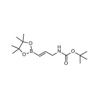 叔丁基(3-(4,4,5,5-四甲基-1,3,2-二氧苯甲醛-2-基)烯丙基)氨基甲酸酯结构式