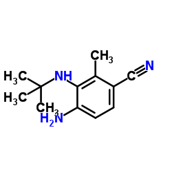 4-氨基-3-(叔丁基氨基)-2-甲基苯甲腈结构式