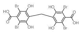 2,6-dibromo-4-[(3,5-dibromo-4-carboxy-2,6-dihydroxyphenyl)methyl]-3,5-dihydroxybenzoic acid Structure
