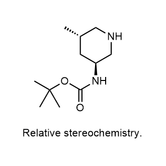 反式-3-(Boc-氨基)-5-甲基哌啶结构式