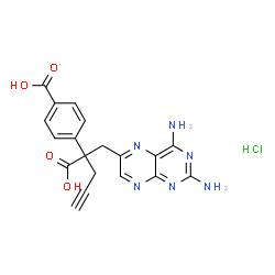 6-喋啶丙酸,2,4-二氨基-Α-(4-羧基苯基)-Α-2-丙炔-1-基-盐酸盐结构式