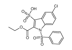 5-Chloro-2-(ethoxycarbonyl)-1-(phenylsulfonyl)-1H-indole-3-sulfonic Acid Structure