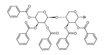 O-(2,3,4-tri-O-benzoyl-β-D-xylopyranosyl)-(1(*)4)-2,3-di-O-benzoyl-α-D-xylopyranosyl bromide Structure