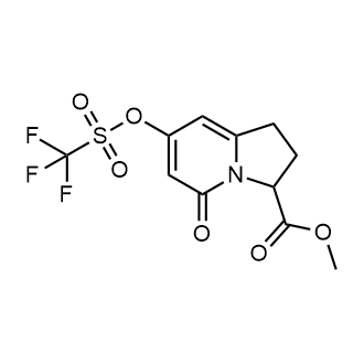 Methyl 5-oxo-7-(((trifluoromethyl)sulfonyl)oxy)-1,2,3,5-tetrahydroindolizine-3-carboxylate Structure