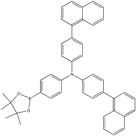 N,N-双[4-(1-萘基)苯基]-4-(4,4,5,5-四甲基-1,3,2-二氧硼杂环戊烷-2-基)苯胺结构式