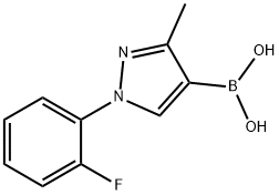3-Methyl-1-(2-fluorophenyl)pyrazole-4-boronic acid结构式