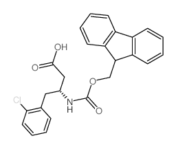 Fmoc-(R)-3-氨基-4-(2-氯苯基)-丁酸结构式