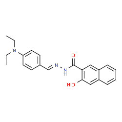 N-[(E)-[4-(diethylamino)phenyl]methylideneamino]-3-hydroxynaphthalene-2-carboxamide structure