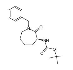 (S)-1-benzyl-2-oxo-3-(tert-butoxycarbonylamino)-azepine结构式