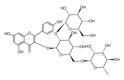 Kaempferol-3-O-(2''-O-beta-D-glucopyl)-beta-D-rutinoside structure