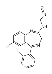 7-Chloro-5-(2-fluorophenyl)-2-(N-nitrosomethylamino)-3H-1,4-benzodiazepine结构式