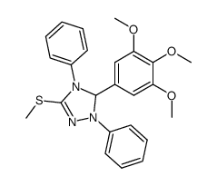 3-methylsulfanyl-1,4-diphenyl-5-(3,4,5-trimethoxy-phenyl)-4,5-dihydro-1H-[1,2,4]triazole结构式