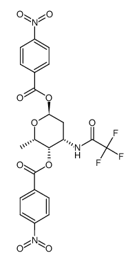 2,3,6-trideoxy-4-O-(p-nitrobenzoyl)-3-(trifluoroacetamido)-α-L-lyxo-hexopyranosyl p-nitrobenzoate结构式