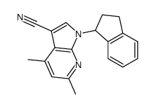 1-(indan-1-yl)-4,6-dimethyl-1H-pyrrolo[2,3-b]pyridine-3-carbonitrile Structure