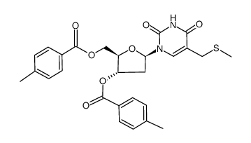 1-(2-deoxy-β-D-ribofuranosyl)-α-(methylthio)thymine 3,5-di-p-toluate Structure