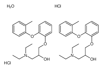 1-(diethylamino)-3-[2-(2-methylphenoxy)phenoxy]propan-2-ol,hydrate,dihydrochloride Structure