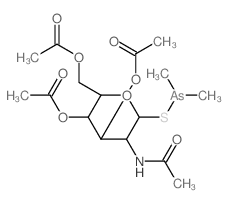 b-D-Glucopyranose,2-(acetylamino)-2-deoxy-1-thio-, 3,4,6-triacetate 1-(dimethylarsinite) (9CI)结构式