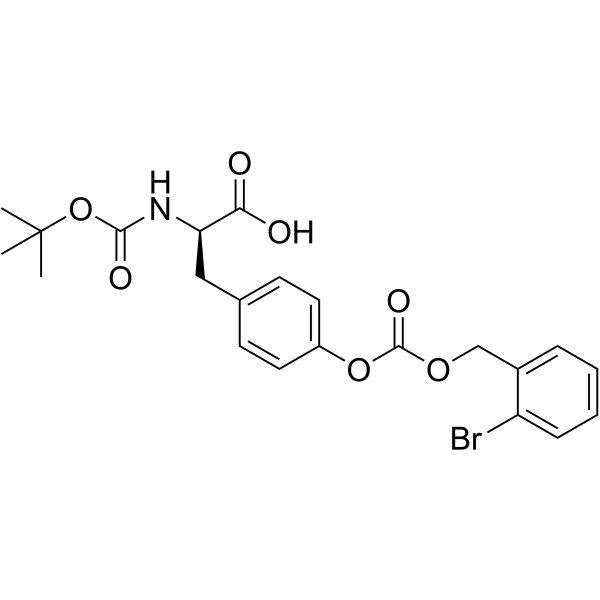 Boc-O-(2-溴苄氧羰基)-D-酪氨酸结构式
