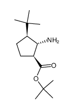 t-butyl (1S,2S,3S)-3-(1',1'-dimethylethyl)-2-aminocyclopentane-1-carboxylate结构式