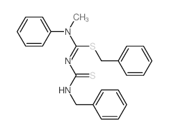 3-benzyl-1-[benzylsulfanyl-(methyl-phenyl-amino)methylidene]thiourea Structure