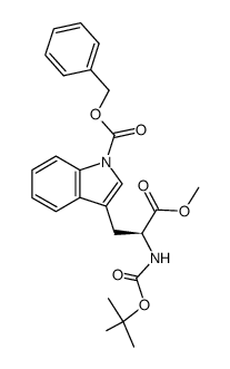 (S)-benzyl 3-(2-((tert-butoxycarbonyl)amino)-3-methoxy-3-oxopropyl)-1H-indole-1-carboxylate Structure