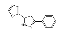 3-phenyl-5-thiophen-2-yl-4,5-dihydro-1H-pyrazole结构式