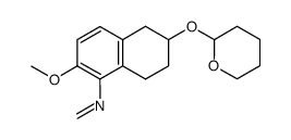 [2-Methoxy-6-(tetrahydro-pyran-2-yloxy)-5,6,7,8-tetrahydro-naphthalen-1-yl]-methylene-amine结构式