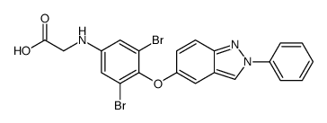 2-[3,5-dibromo-4-(2-phenylindazol-5-yl)oxyanilino]acetic acid结构式