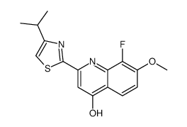 8-fluoro-7-methoxy-2-(4-propan-2-yl-1,3-thiazol-2-yl)-1H-quinolin-4-one Structure